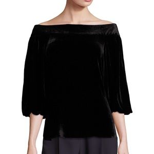Tibi Blue Off-Shoulder Blouse